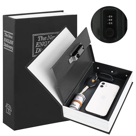 metal book hidden safe lock boxes|Hidden Book Safe Metal Lock Box with 3.